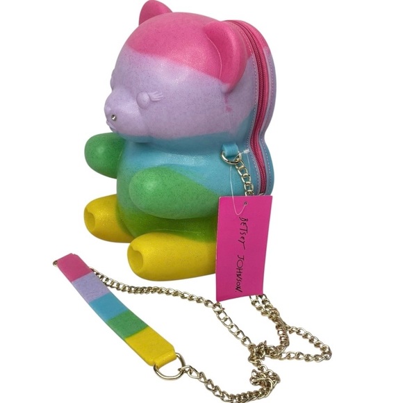 NWT Betsey Johnson Kitsch Bear Necessity Rainbow Gummy Crossbody Polymer Bag - Picture 15 of 16